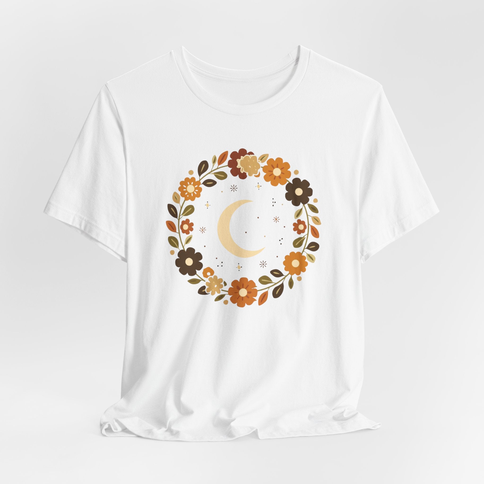 Retro Celestial Floral Wreath T-Shirt