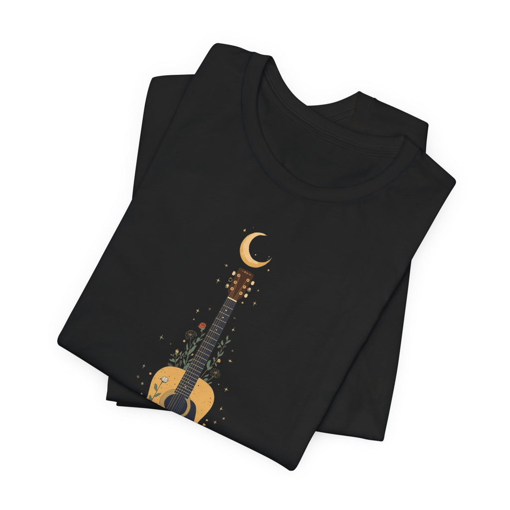 Celestial Floral Guitar Graphic T-Shirt