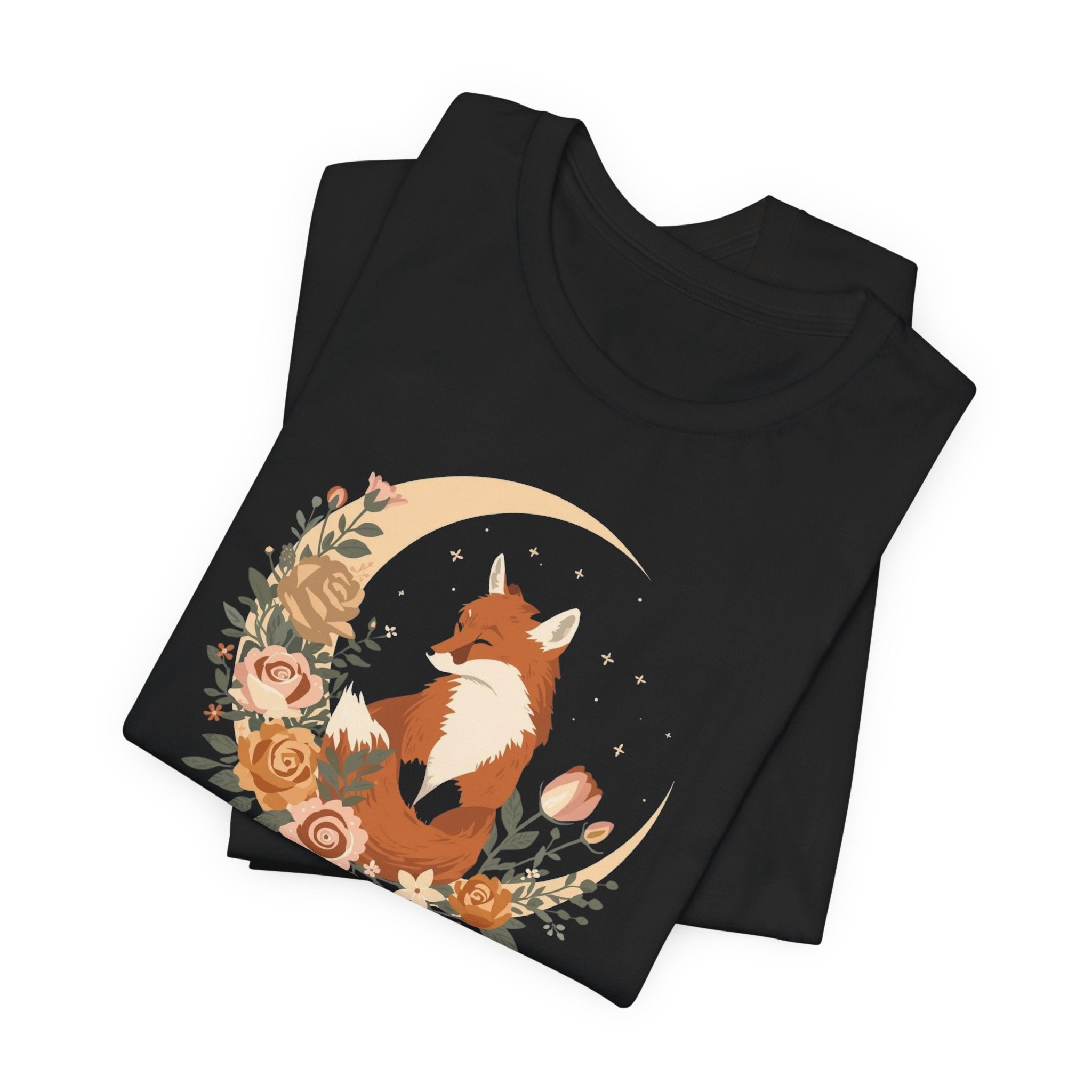 Crescent Moon and Wildflower Fox T-Shirt