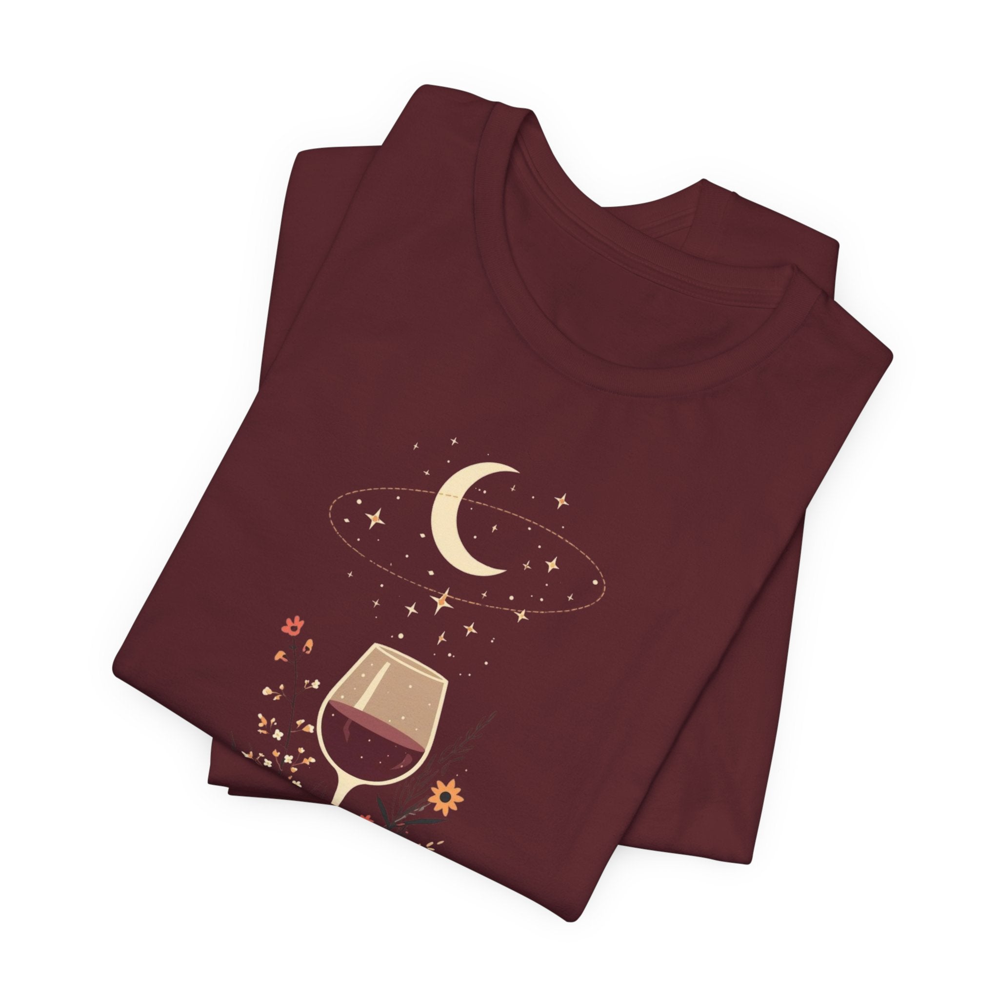 Celestial Wine & Wildflowers Graphic T-Shirt