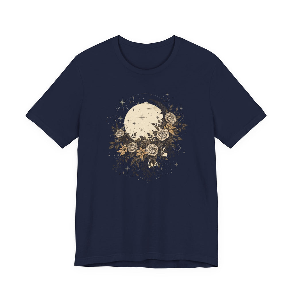 Celestial Moon & Roses Graphic T-Shirt
