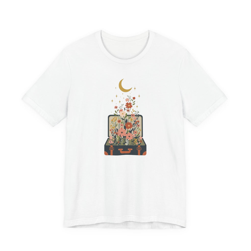 Blooming Suitcase Celestial Graphic T-Shirt