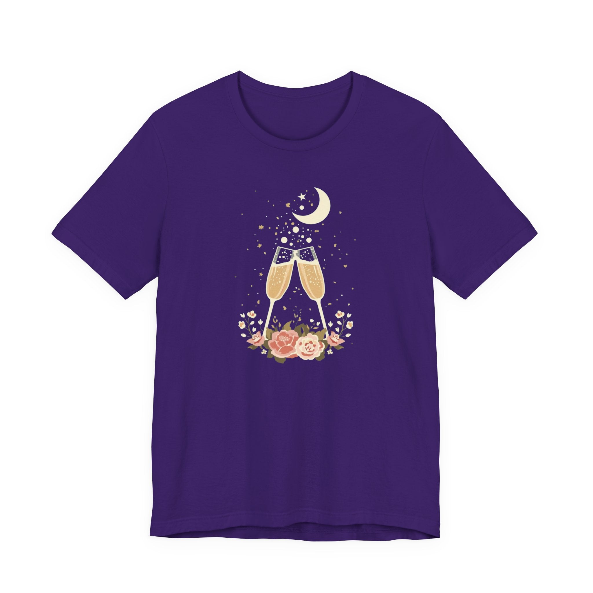 Celestial Champagne & Blush Florals Graphic T-Shirt