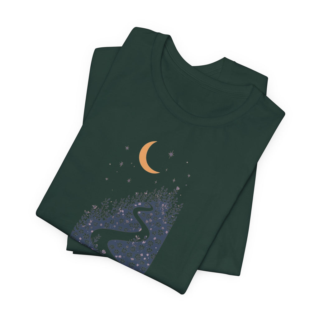 Moonlit Wildflower Path Graphic T-Shirt