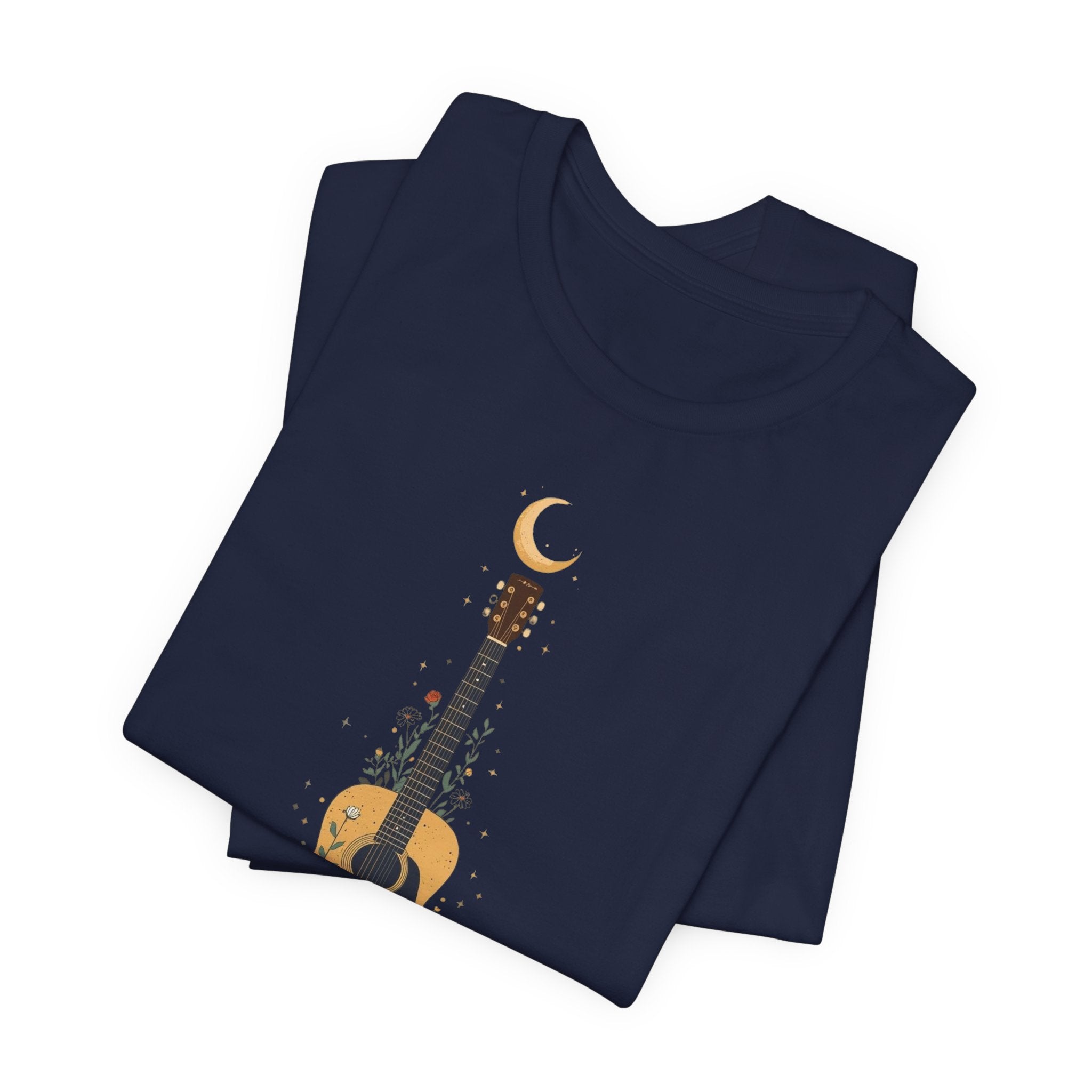 Celestial Floral Guitar Graphic T-Shirt