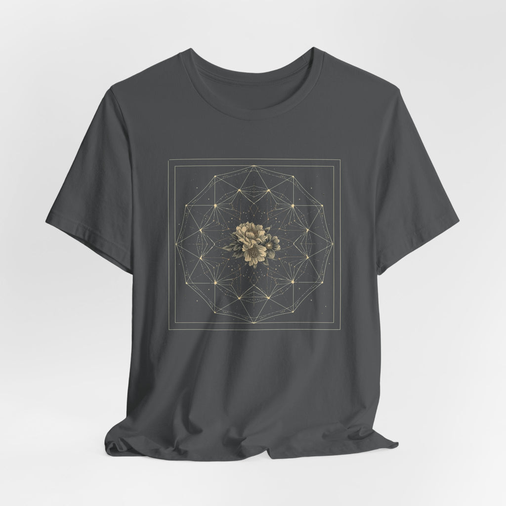 Sacred Geometry Floral Mandala Celestial Graphic T-Shirt