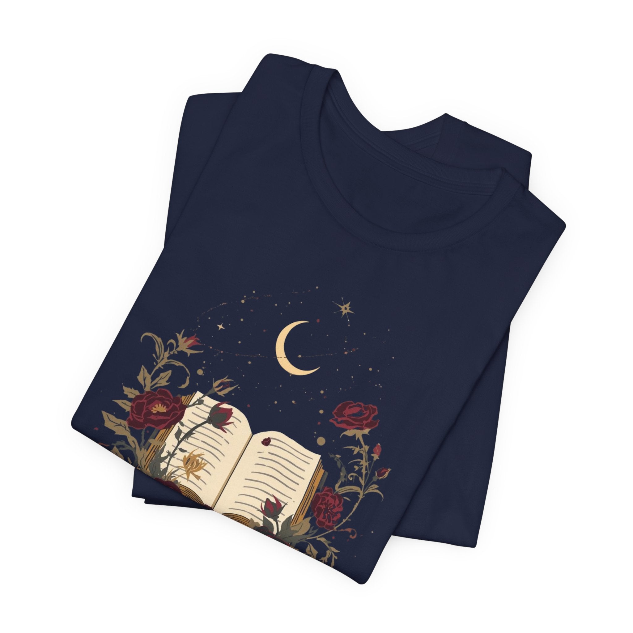 Celestial Rose Book Lover Graphic T-Shirt
