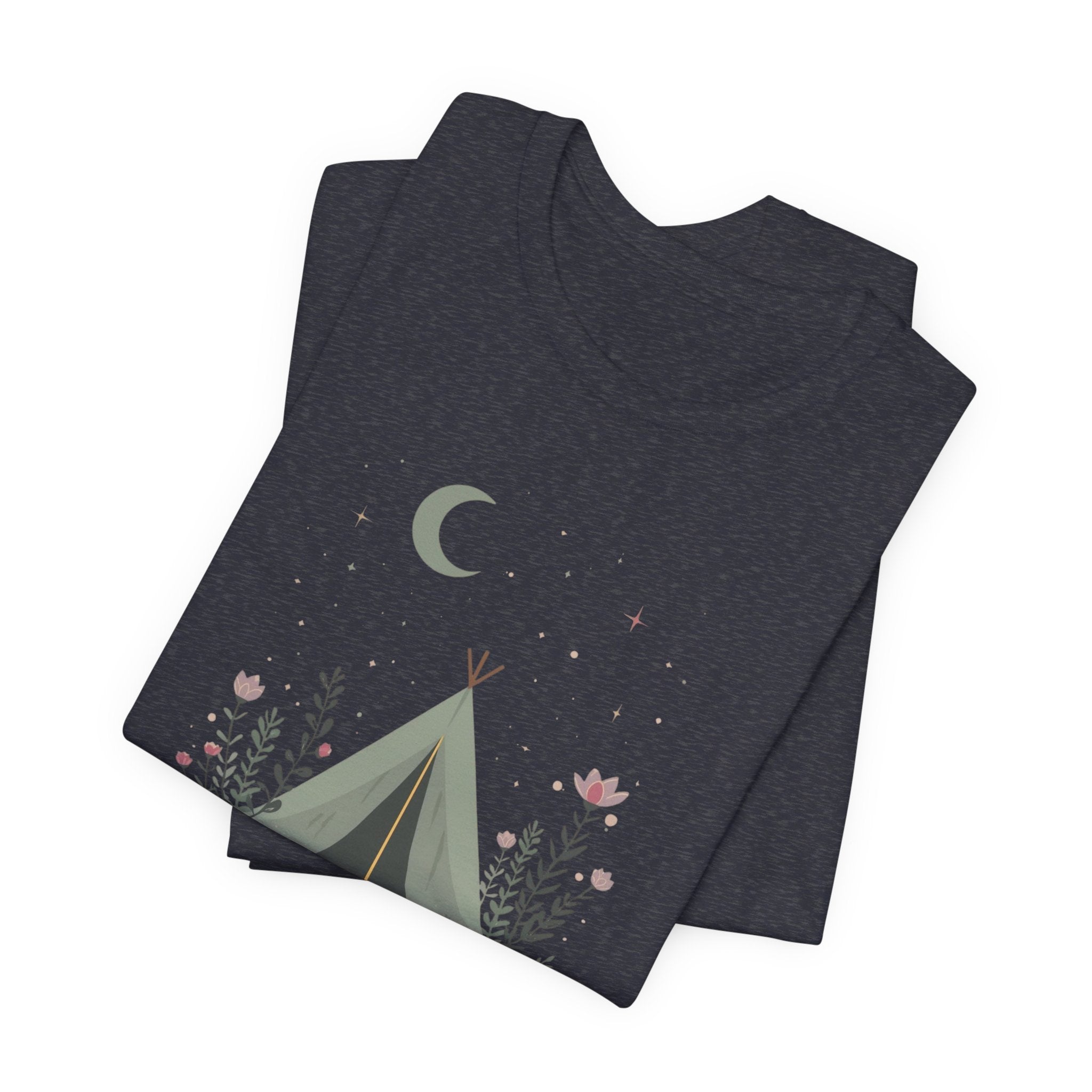 Moonlit Camping Tent Graphic T-Shirt