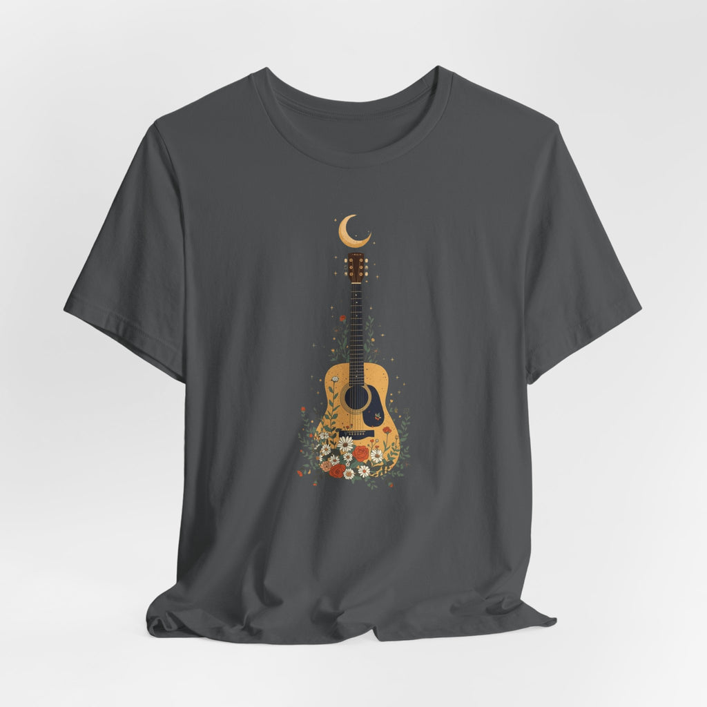 Celestial Floral Guitar Graphic T-Shirt