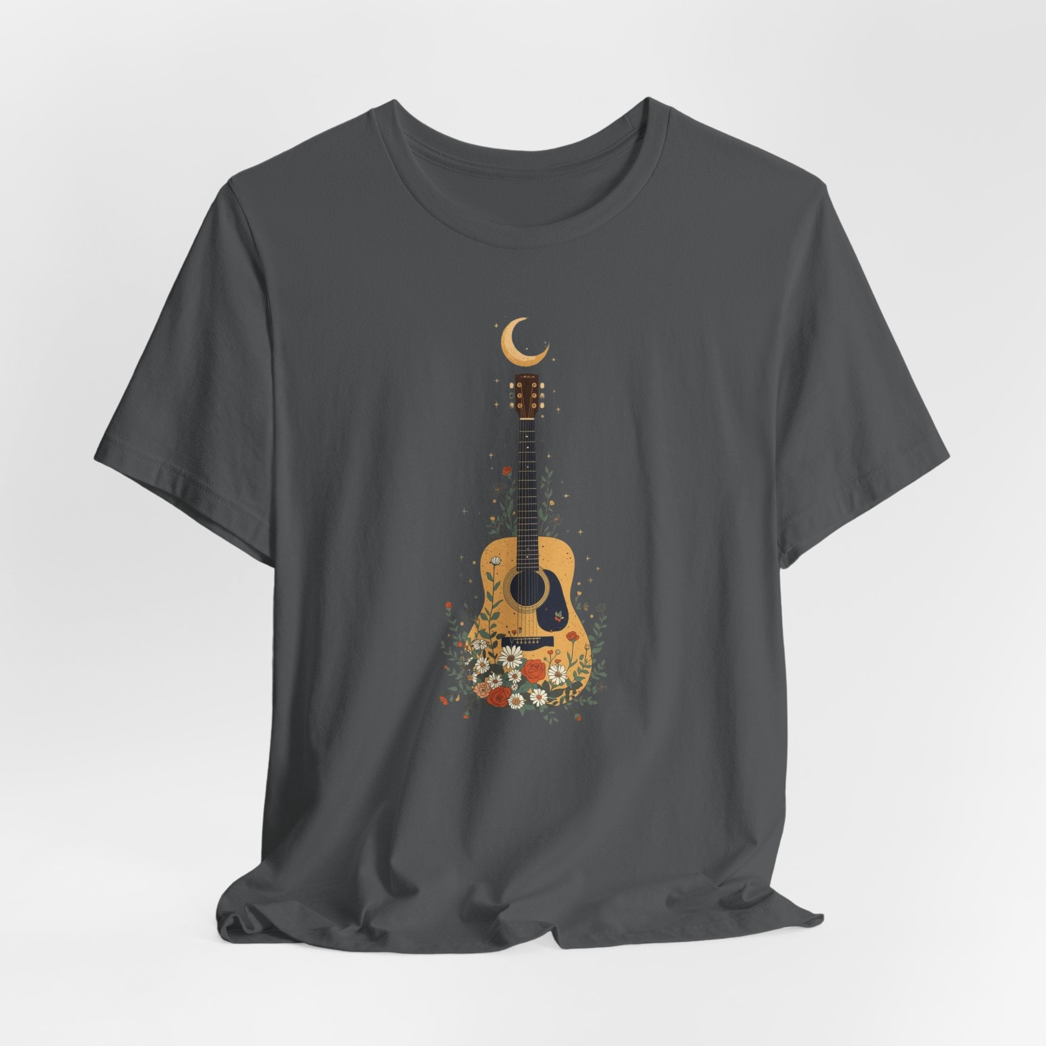 Celestial Floral Guitar Graphic T-Shirt