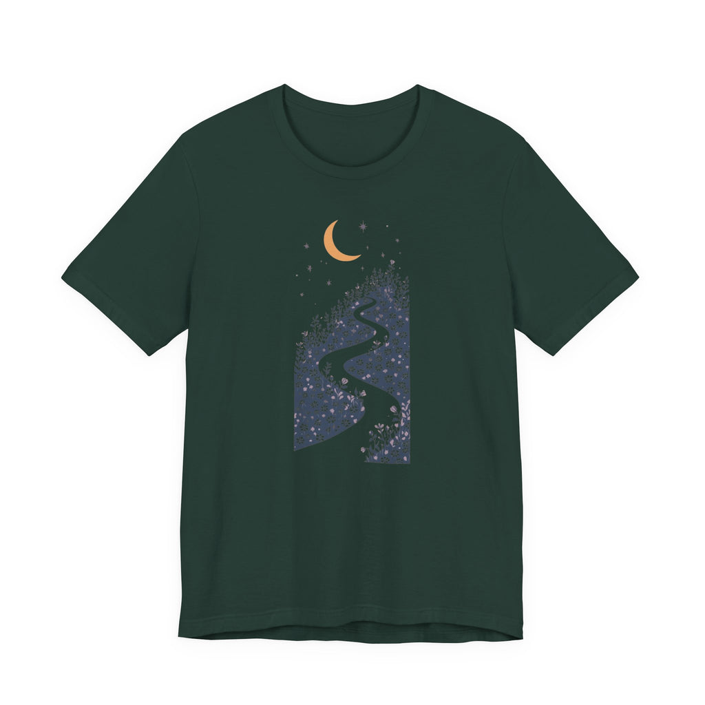 Moonlit Wildflower Path Graphic T-Shirt