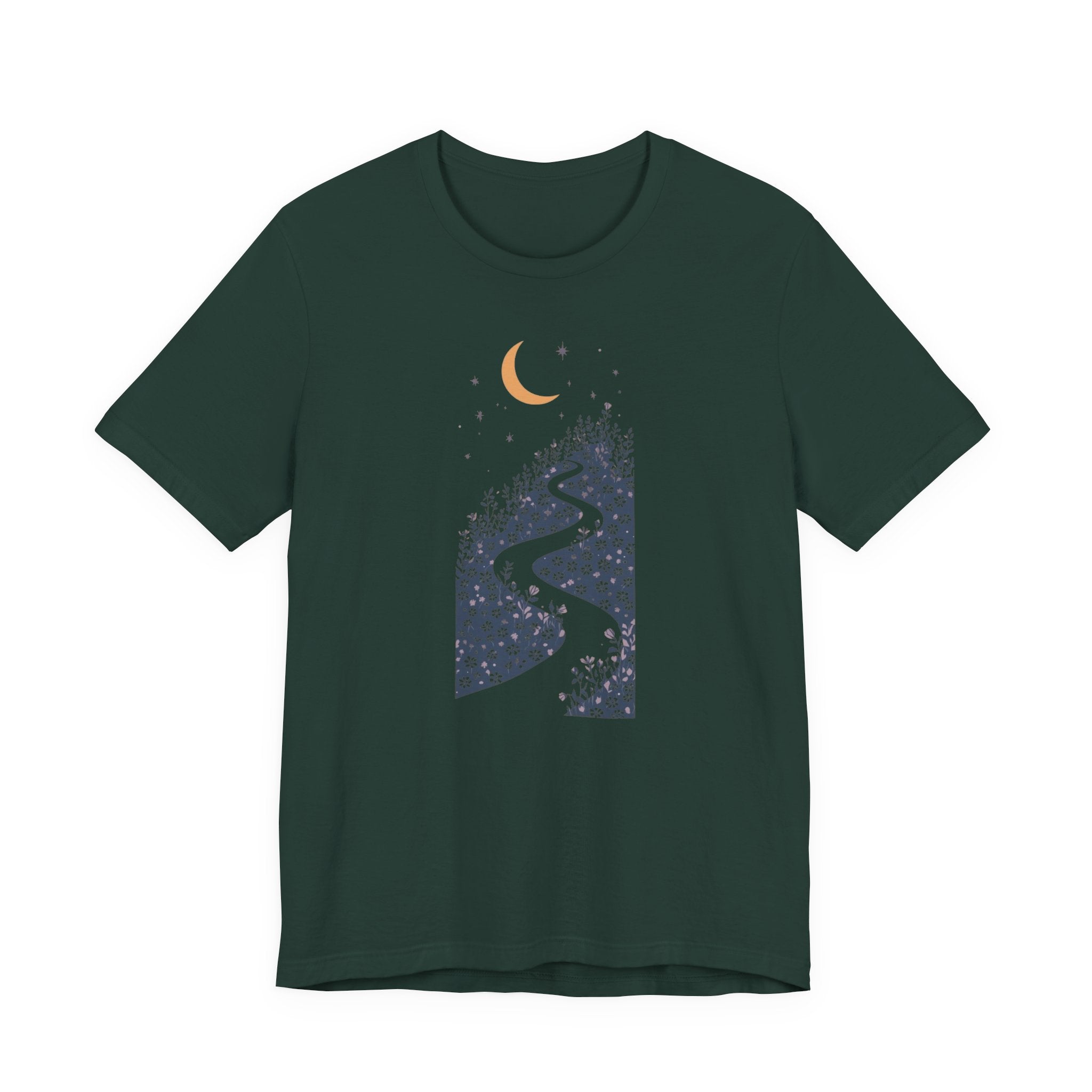 Moonlit Wildflower Path Graphic T-Shirt