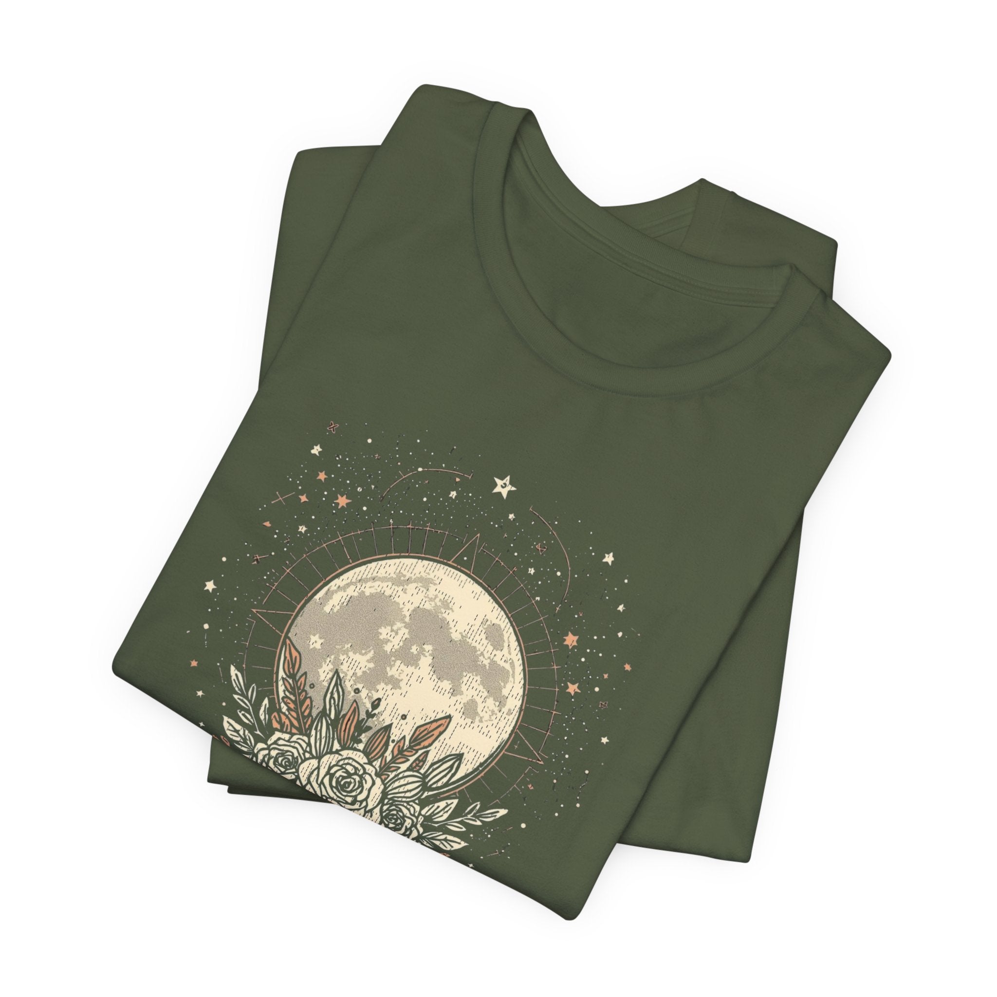 Full Moon & Flower Celestial Graphic T-Shirt