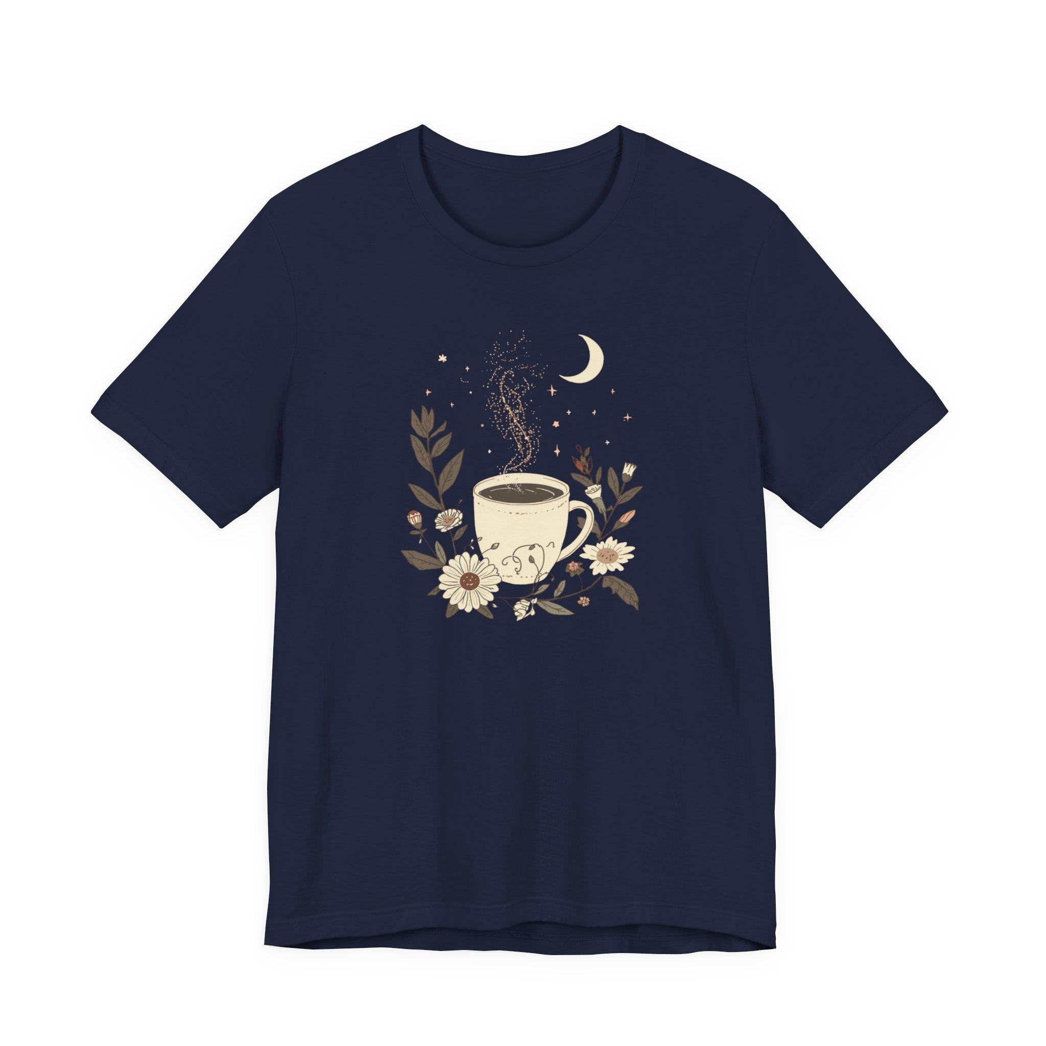 Moonlit Coffee & Wildflower Graphic T-Shirt