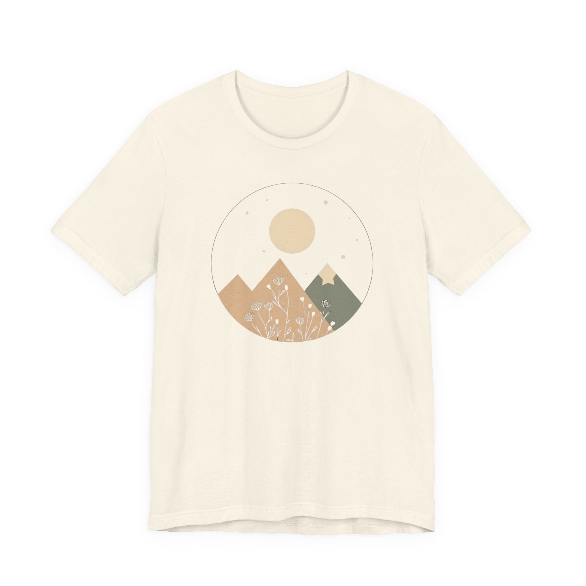 Moonlit Mountain and Flowers T-Shirt