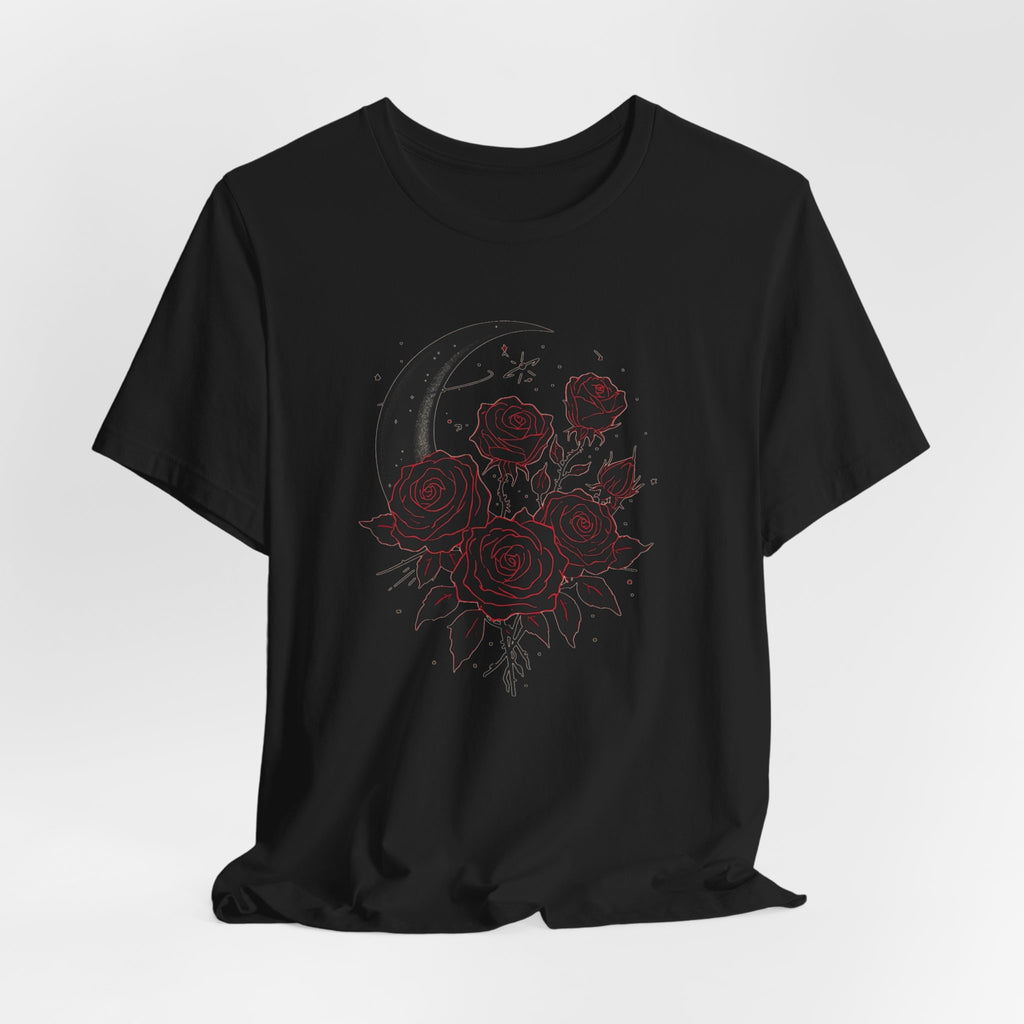 Gothic Moon and Roses T-Shirt