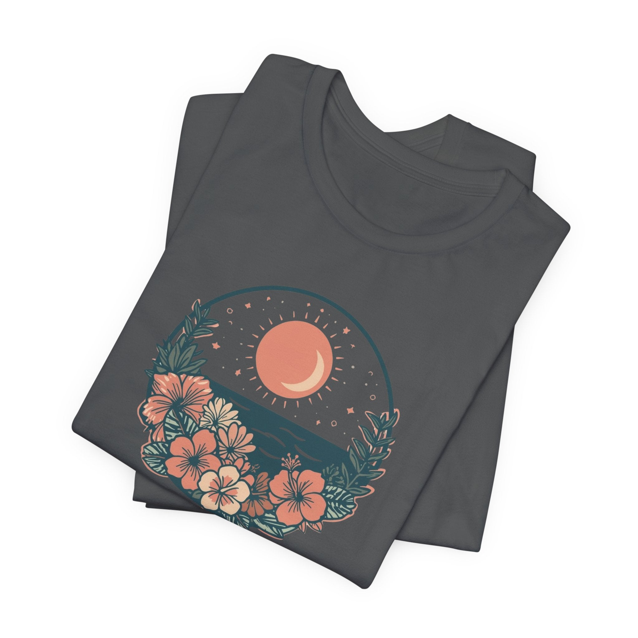 Sunset Ocean Moon Floral T-Shirt