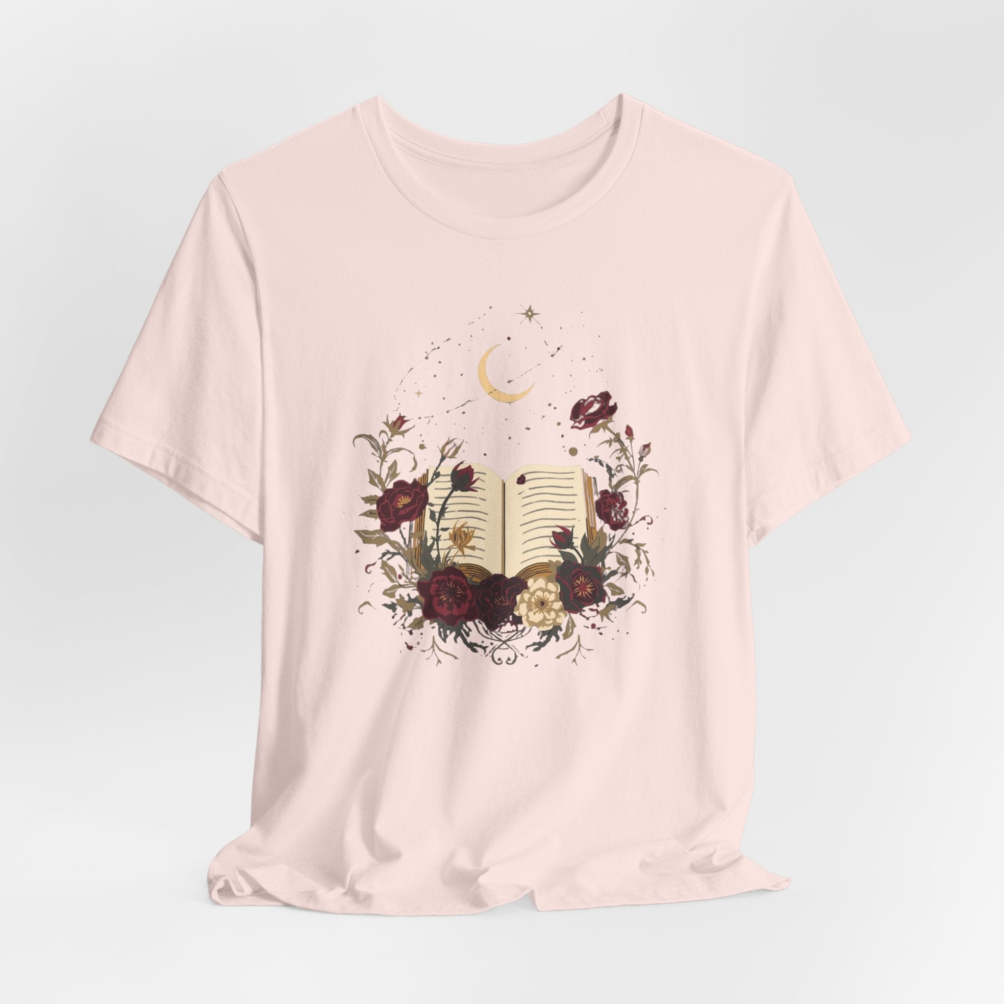 Celestial Rose Book Lover Graphic T-Shirt