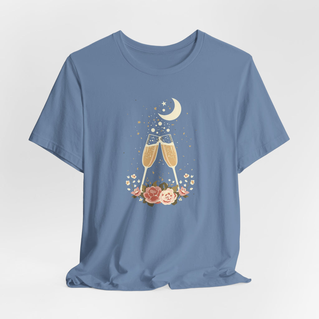 Celestial Champagne & Blush Florals Graphic T-Shirt