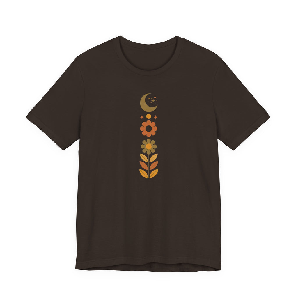 Retro Moon and Flowers T-Shirt