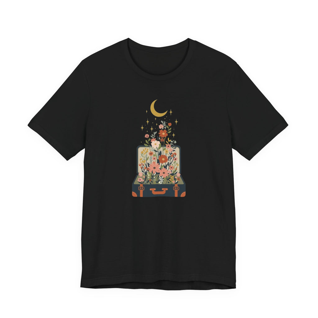 Blooming Suitcase Celestial Graphic T-Shirt