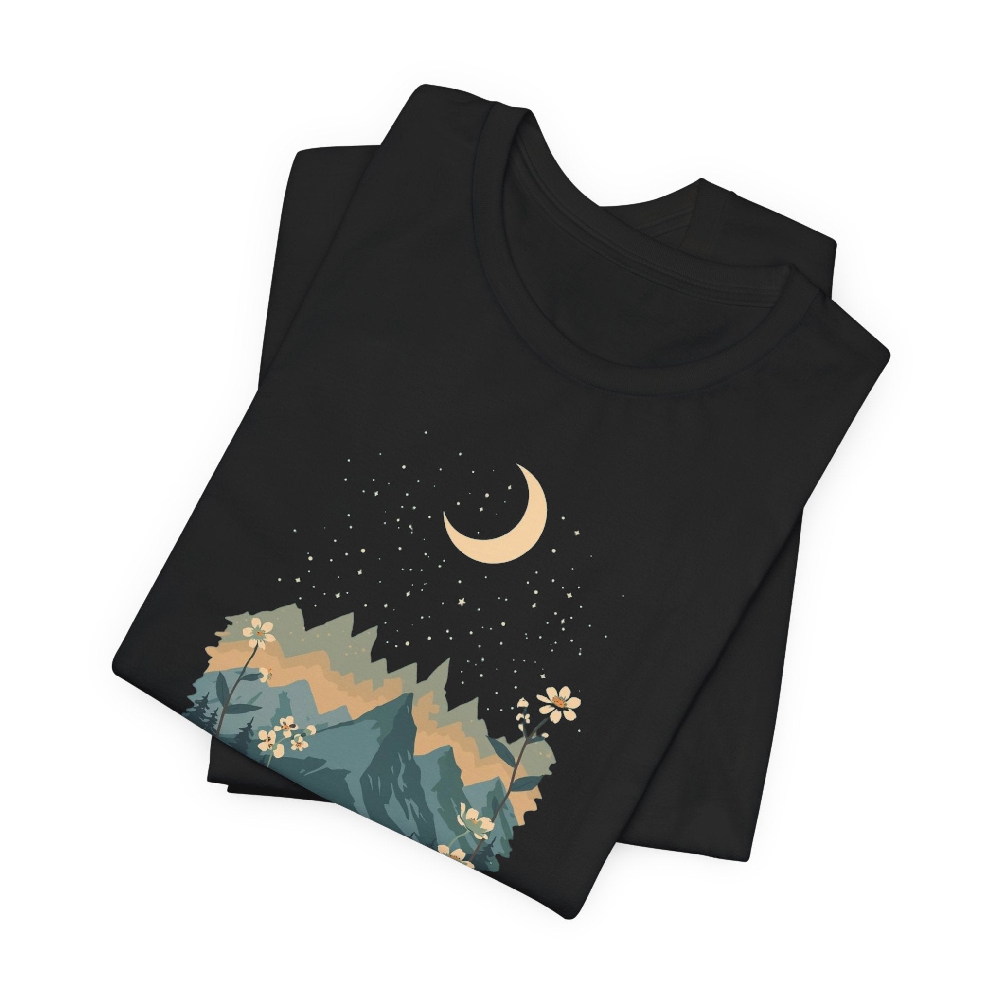 Moonlit Mountain Camping Graphic T-Shirt