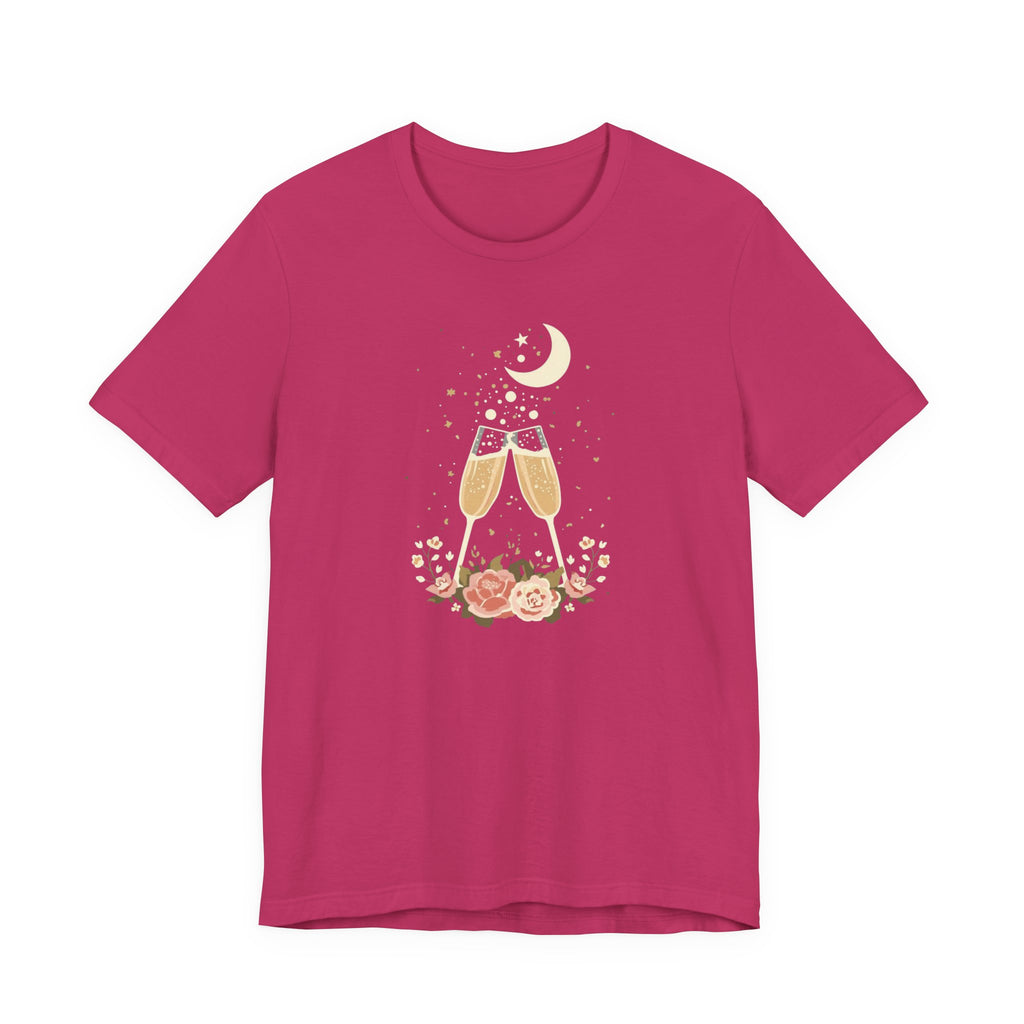 Celestial Champagne & Blush Florals Graphic T-Shirt