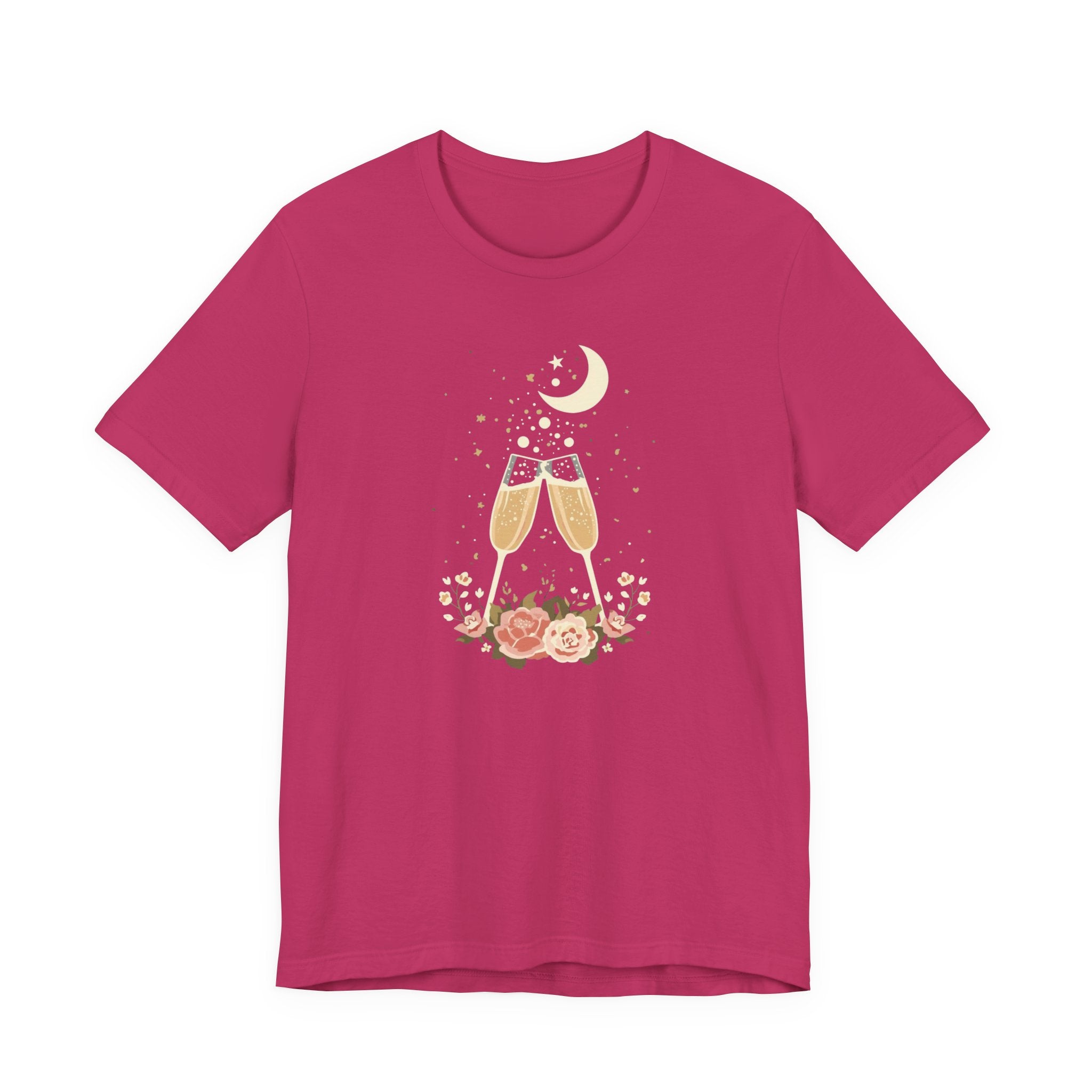 Celestial Champagne & Blush Florals Graphic T-Shirt