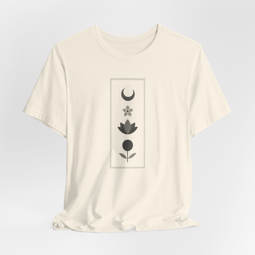 Scandinavian Moon and Flowers T-Shirt