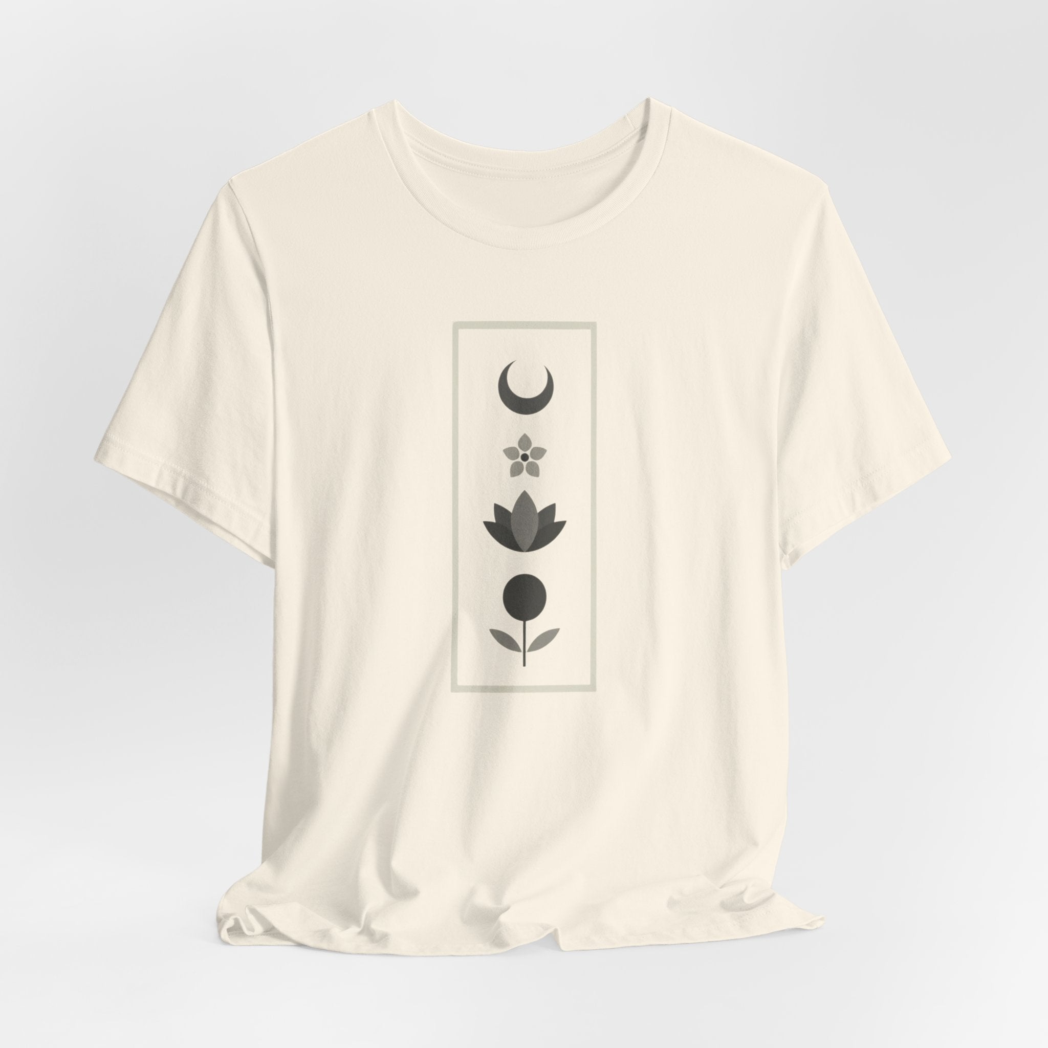 Scandinavian Moon and Flowers T-Shirt