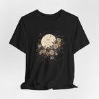 Celestial Moon & Roses Graphic T-Shirt