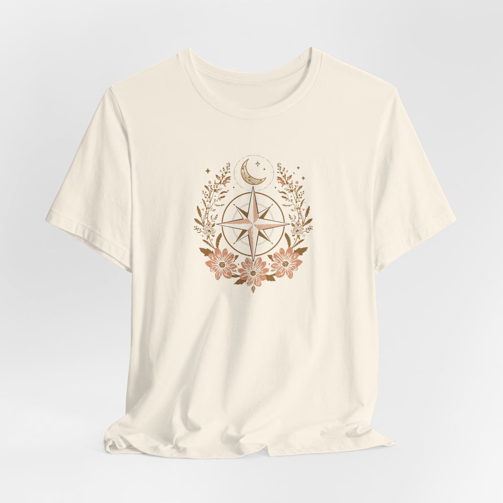Celestial Compass Floral Graphic T-Shirt
