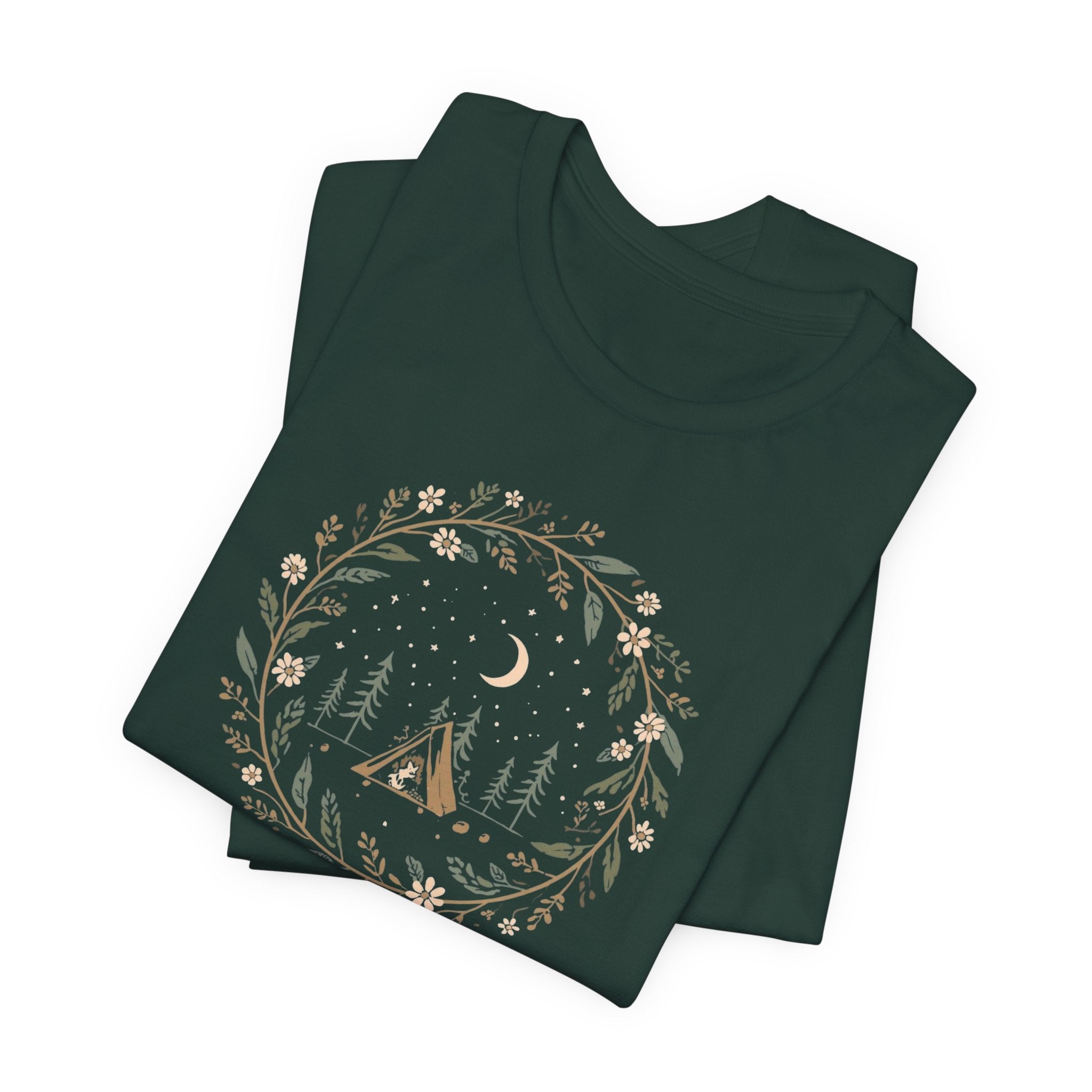 Moonlit Forest Camping Graphic T-Shirt