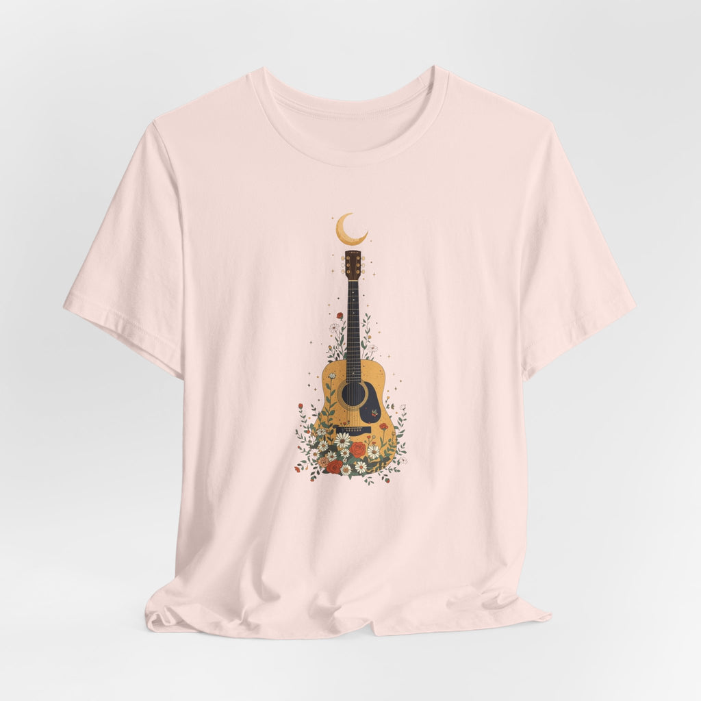 Celestial Floral Guitar Graphic T-Shirt