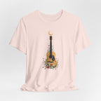 Celestial Floral Guitar Graphic T-Shirt
