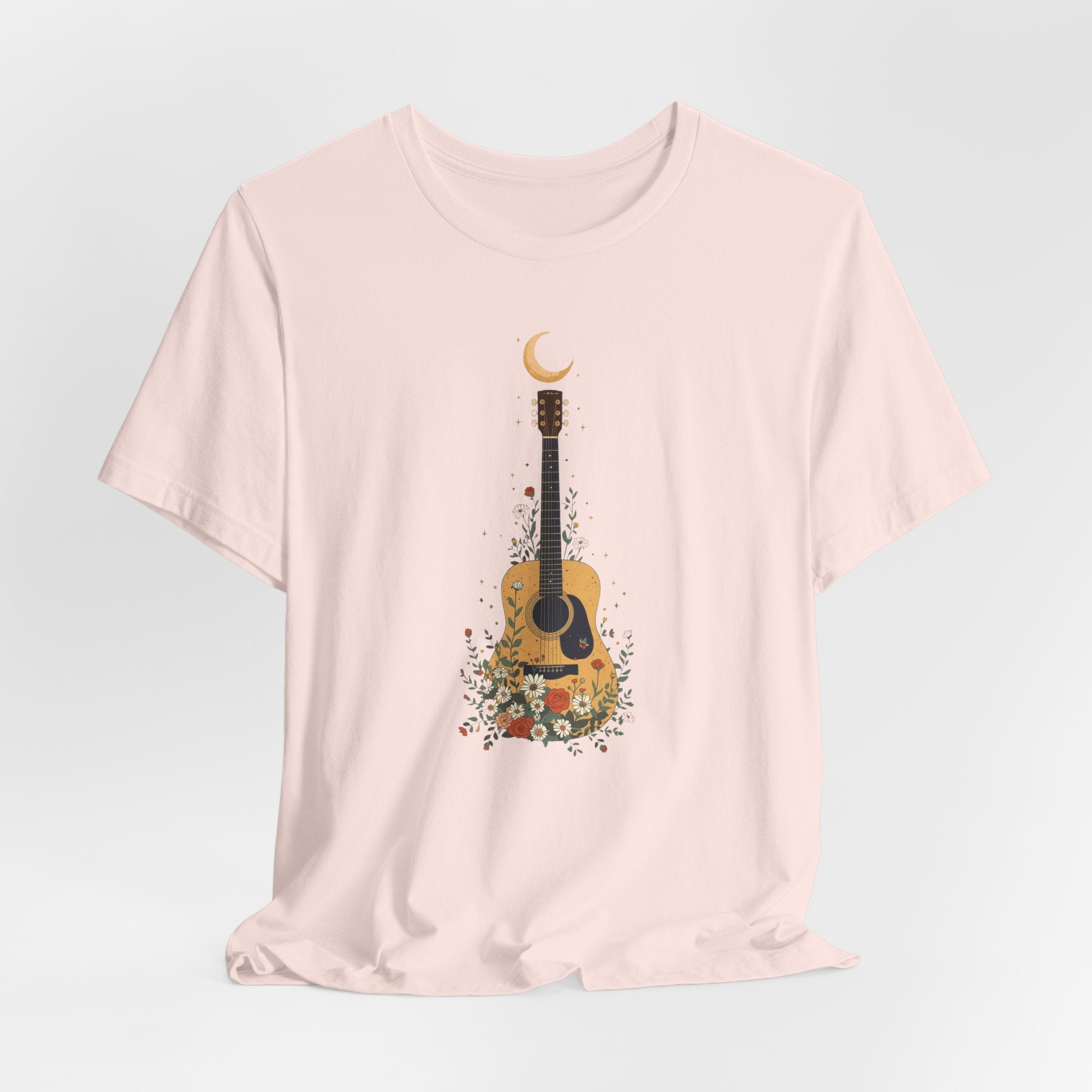 Celestial Floral Guitar Graphic T-Shirt