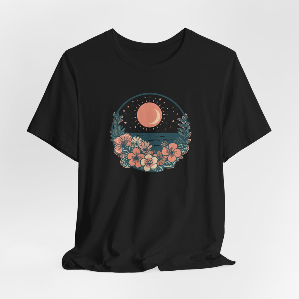 Sunset Ocean Moon Floral T-Shirt