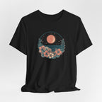 Sunset Ocean Moon Floral T-Shirt
