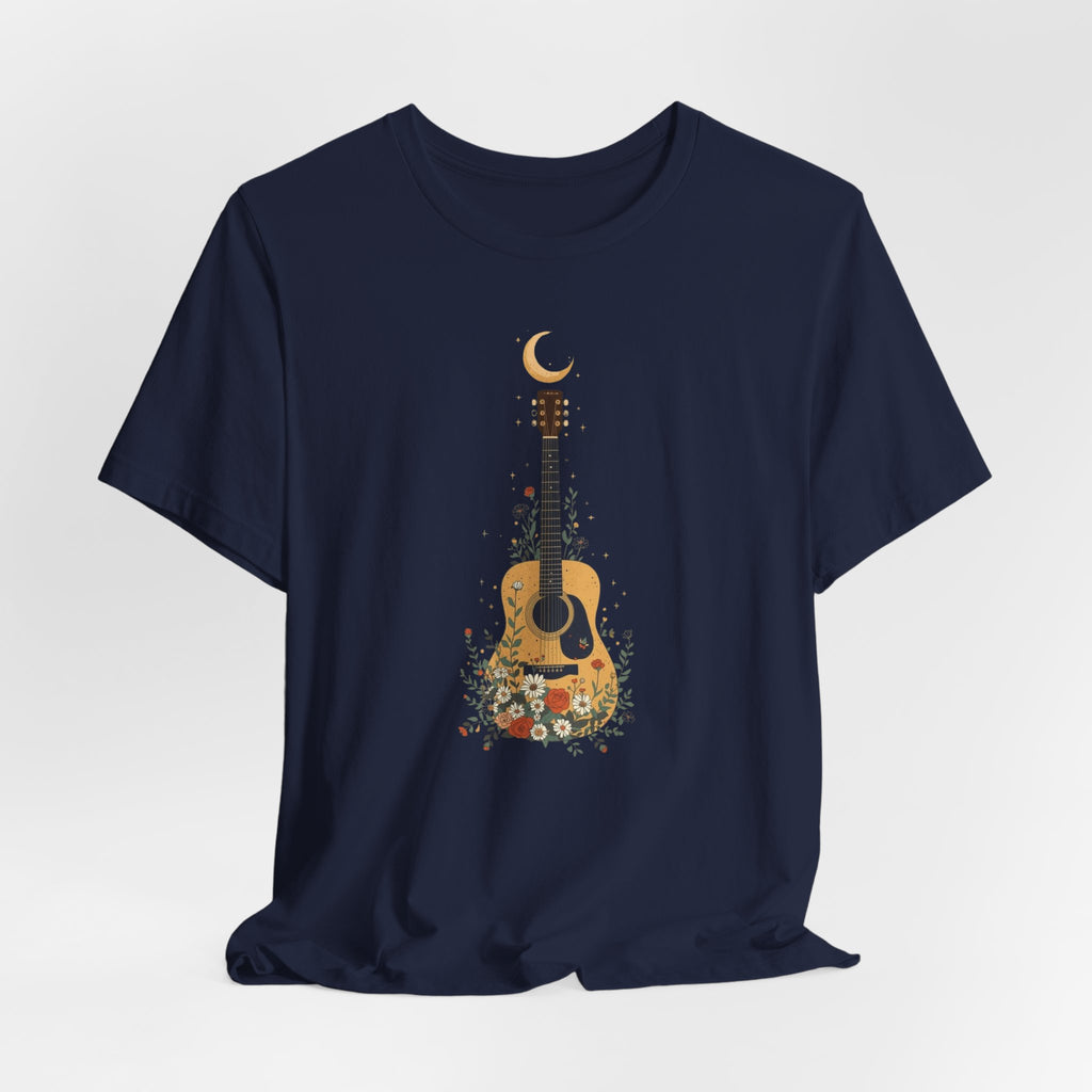 Celestial Floral Guitar Graphic T-Shirt