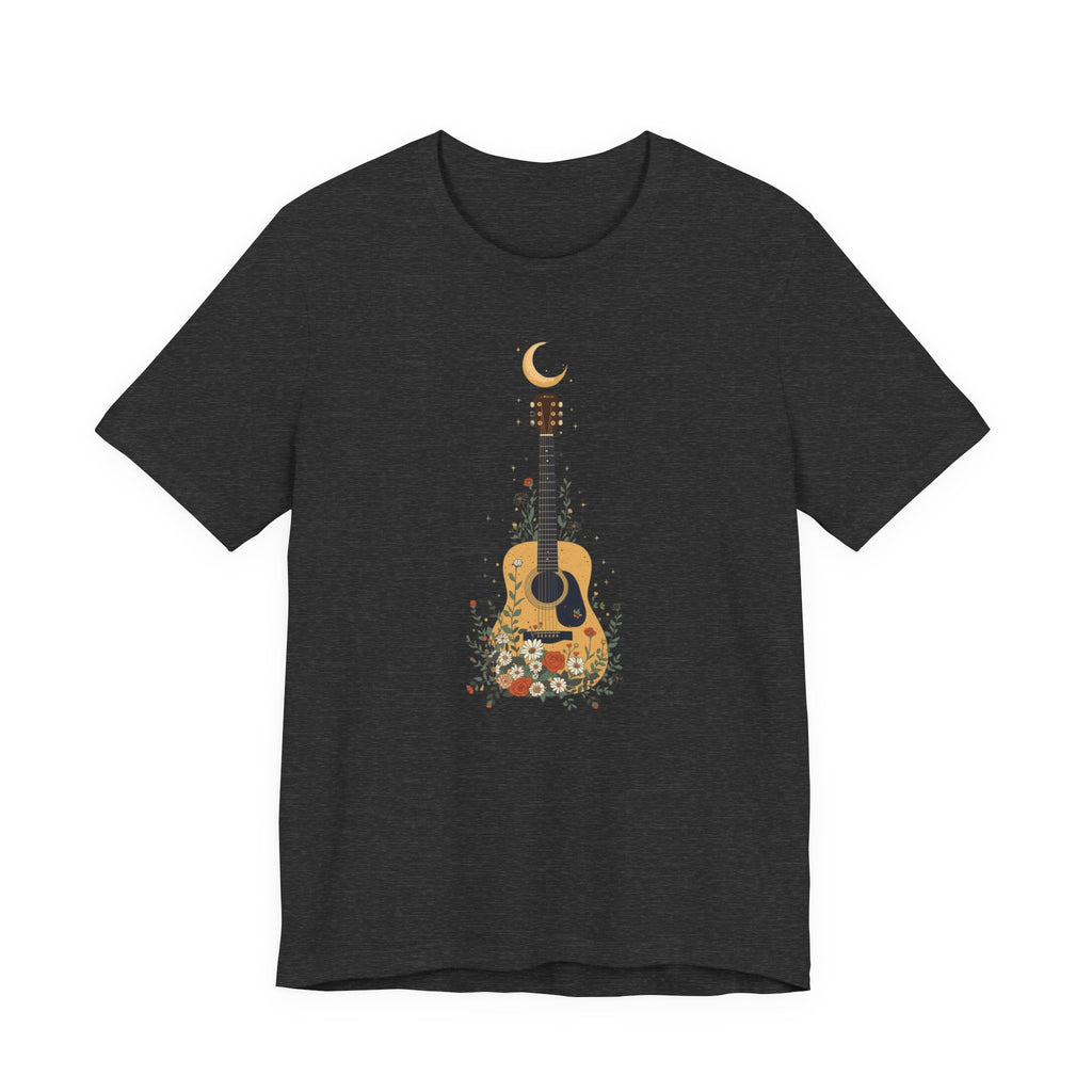 Celestial Floral Guitar Graphic T-Shirt