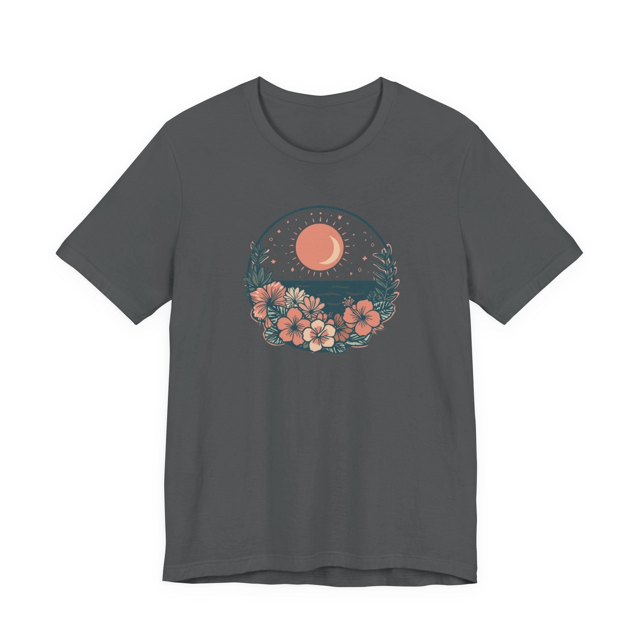 Sunset Ocean Moon Floral T-Shirt