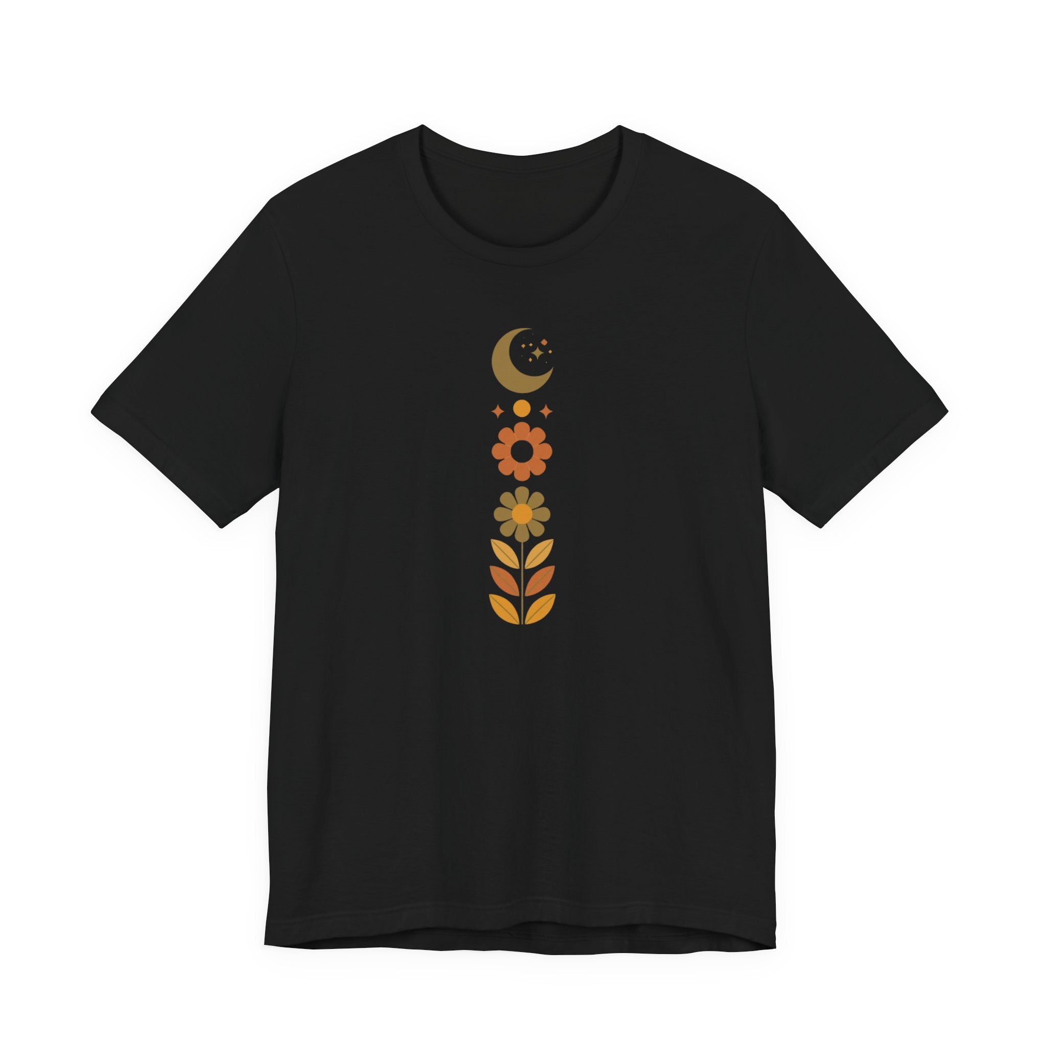 Retro Moon and Flowers T-Shirt