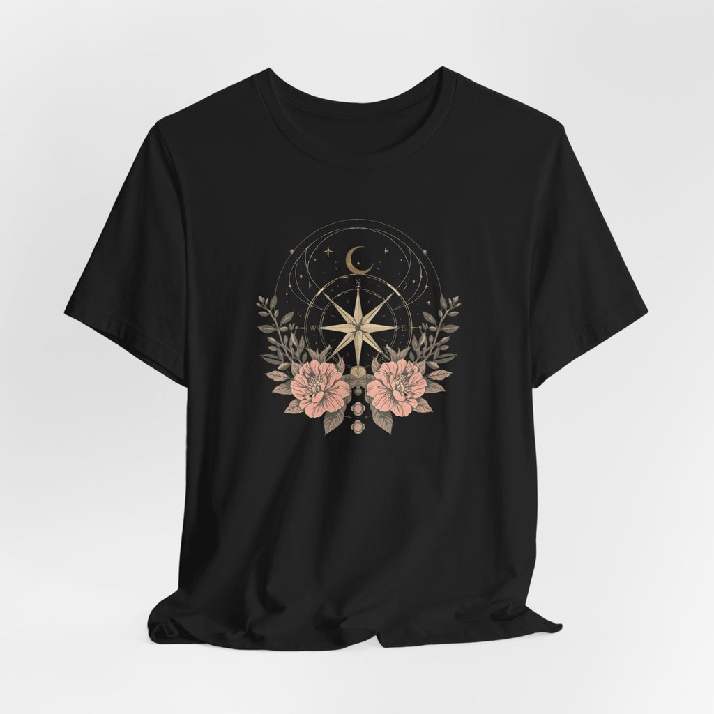 Celestial Compass Floral Graphic T-Shirt