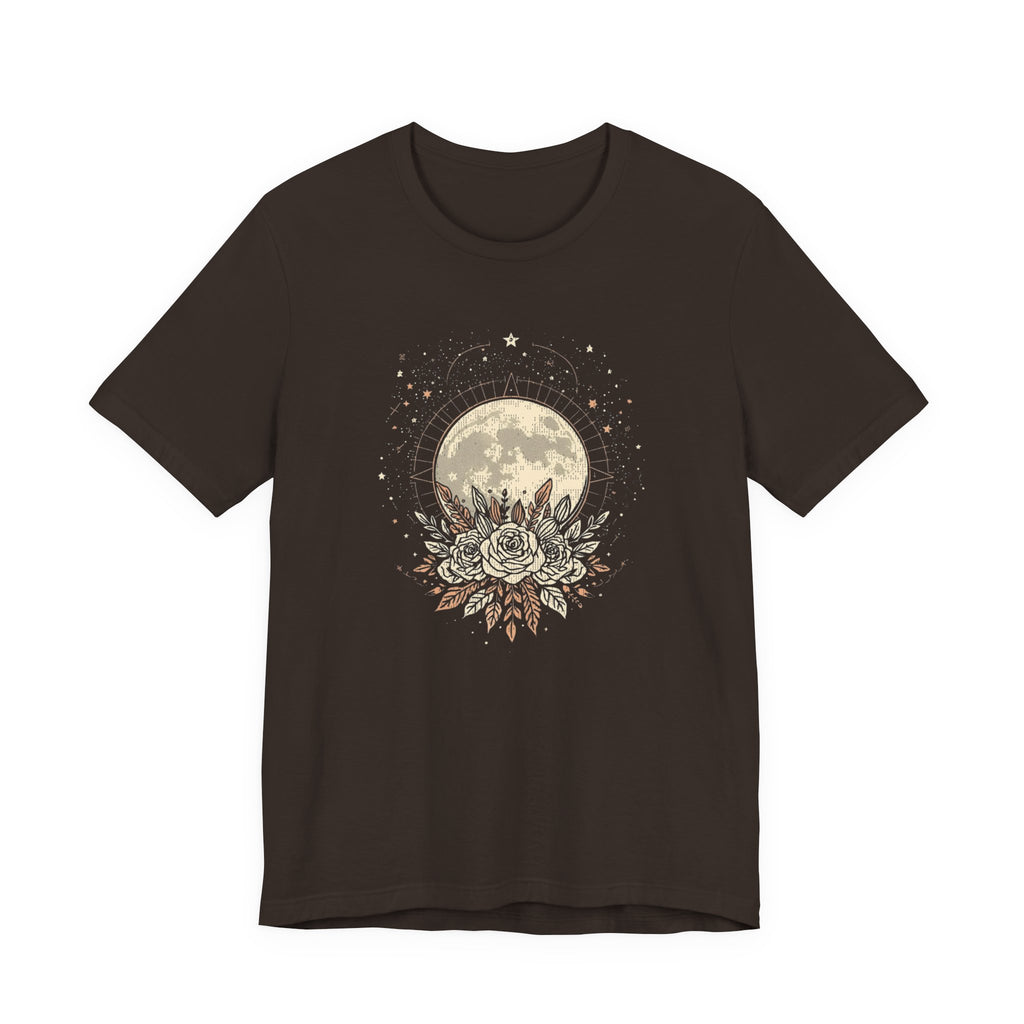 Full Moon & Flower Celestial Graphic T-Shirt