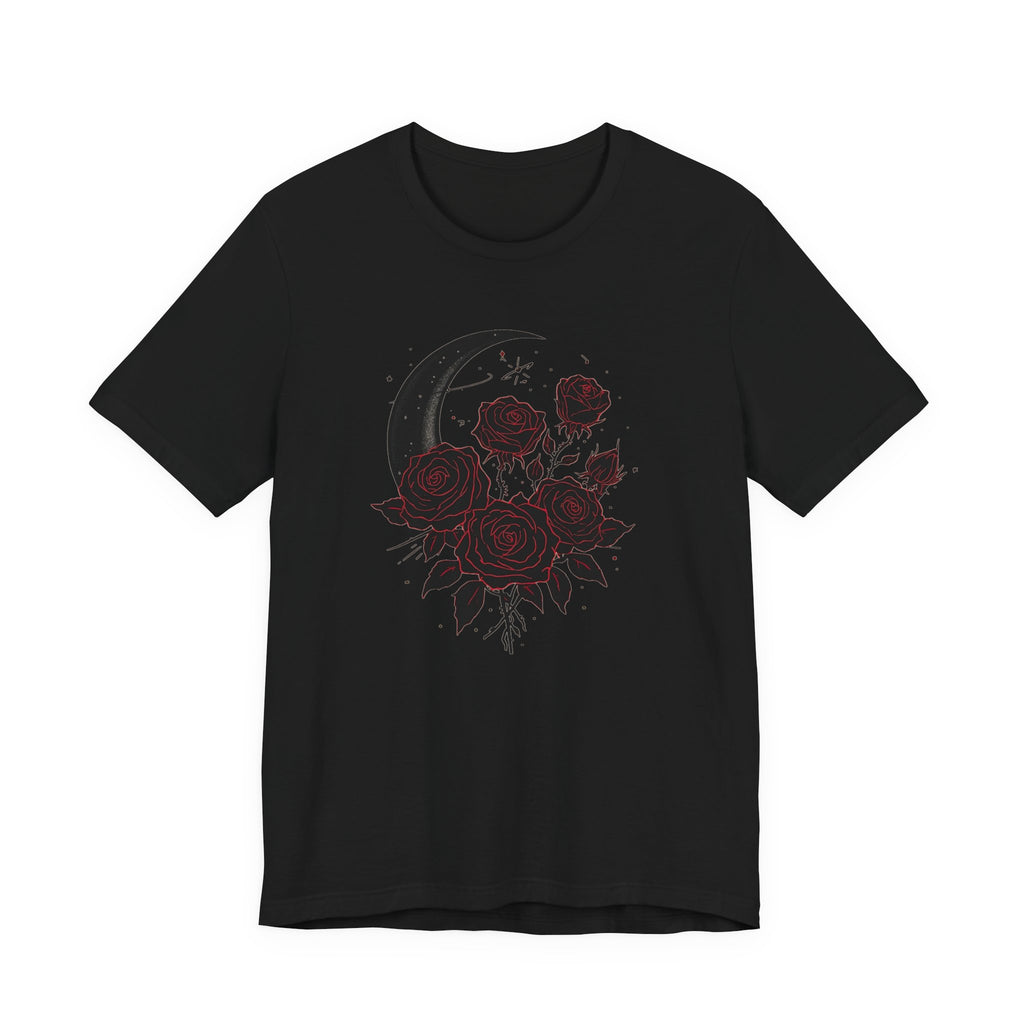 Gothic Moon and Roses T-Shirt