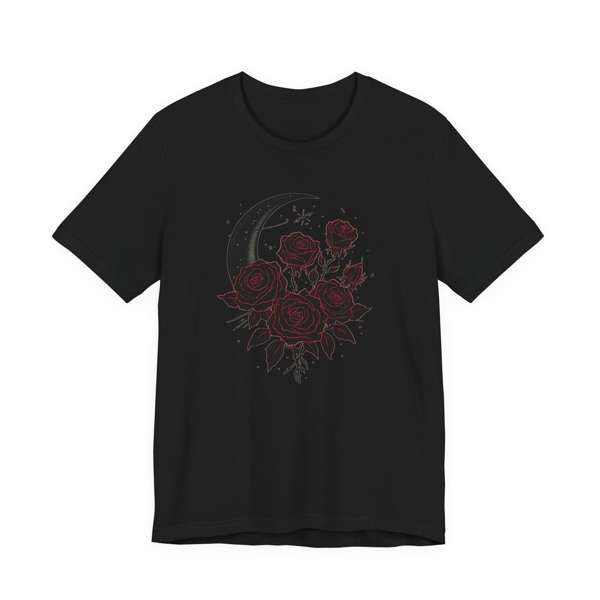 Gothic Moon and Roses T-Shirt