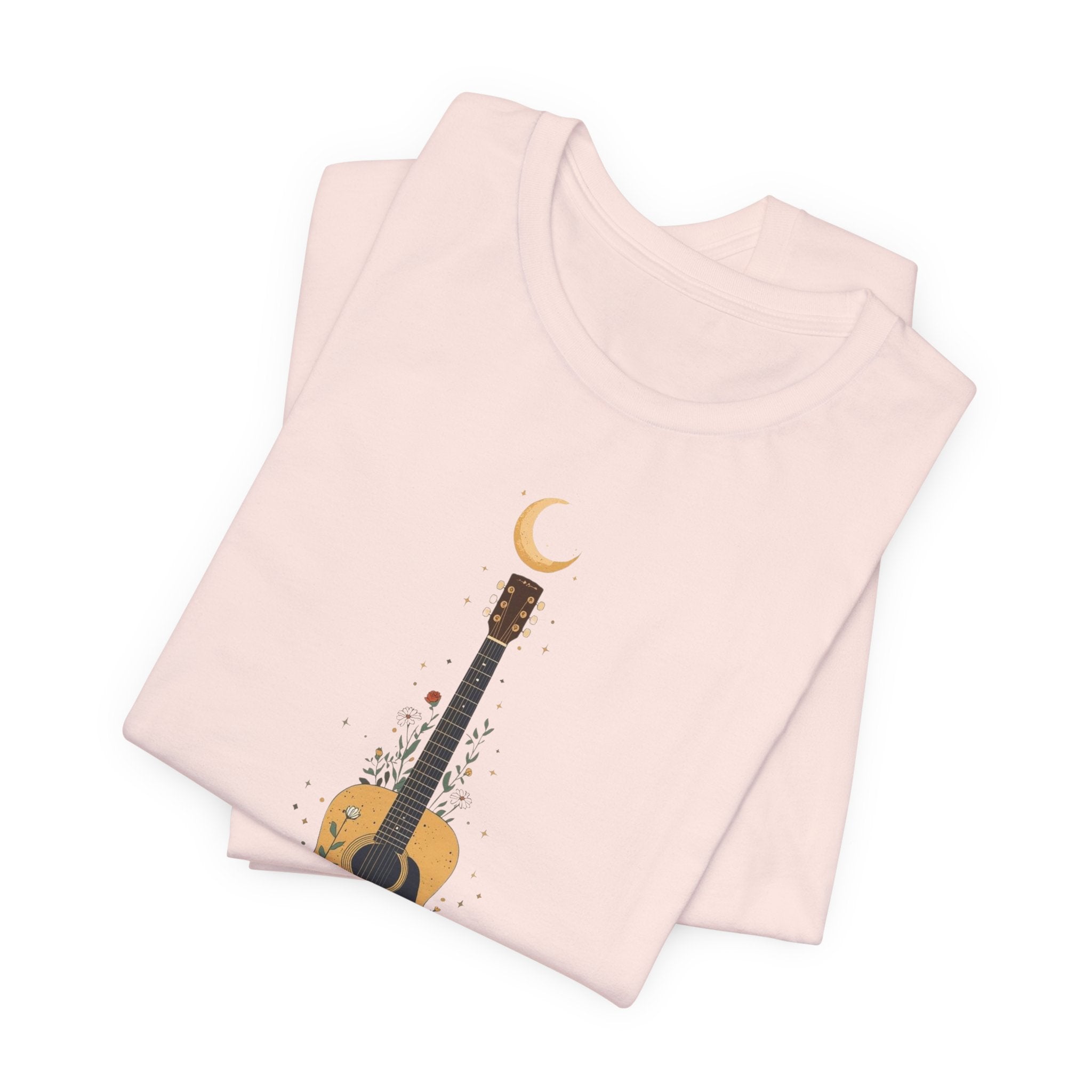 Celestial Floral Guitar Graphic T-Shirt