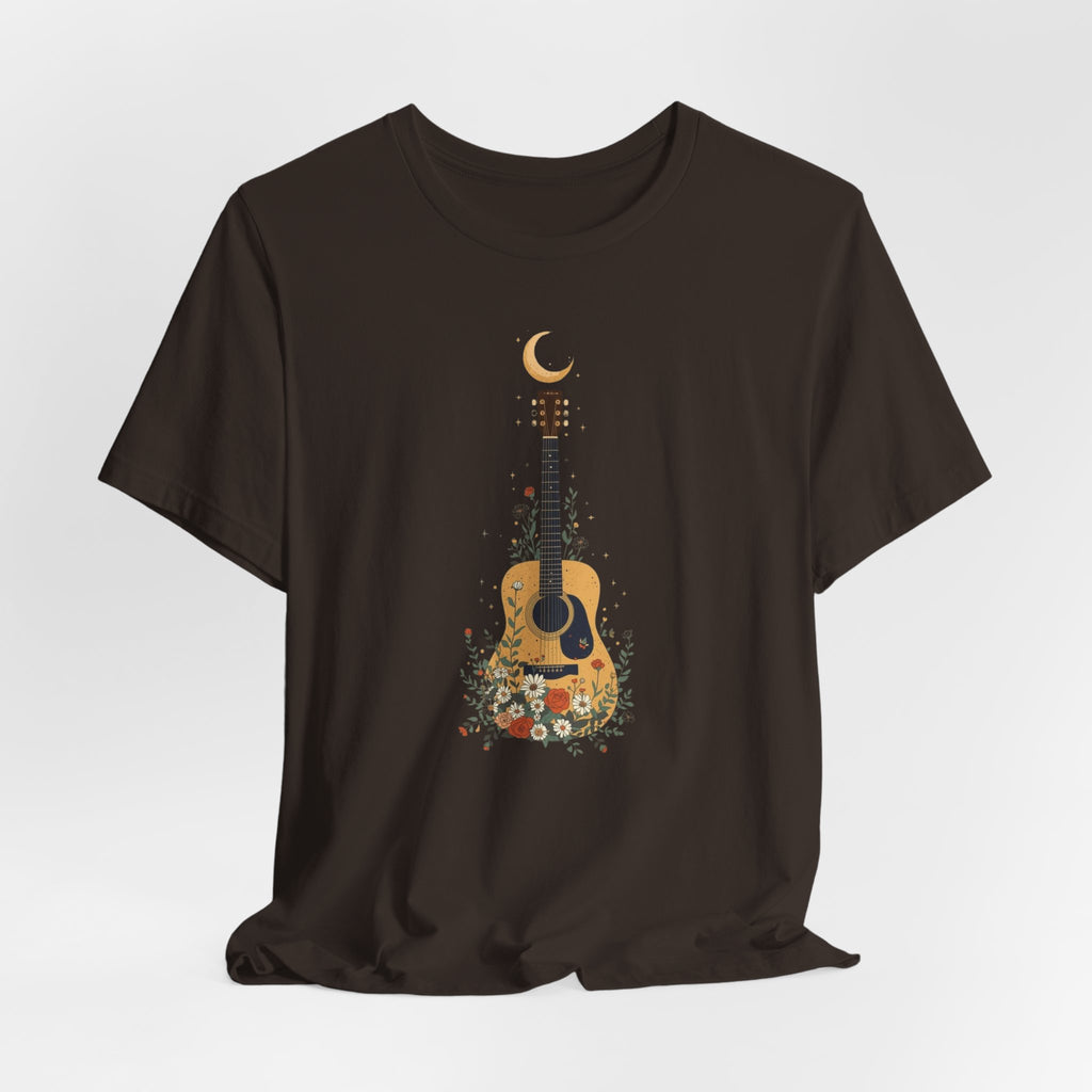 Celestial Floral Guitar Graphic T-Shirt