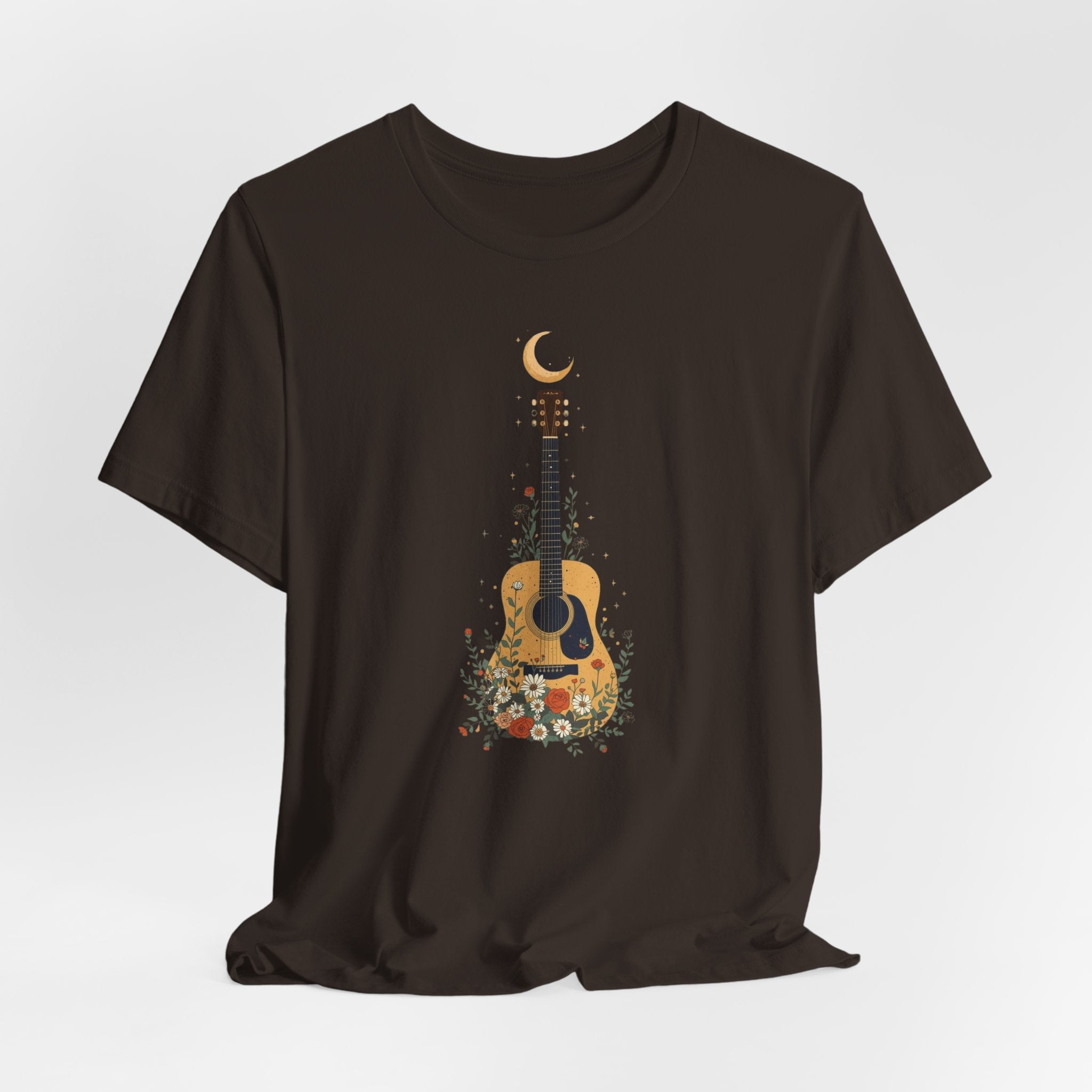 Celestial Floral Guitar Graphic T-Shirt