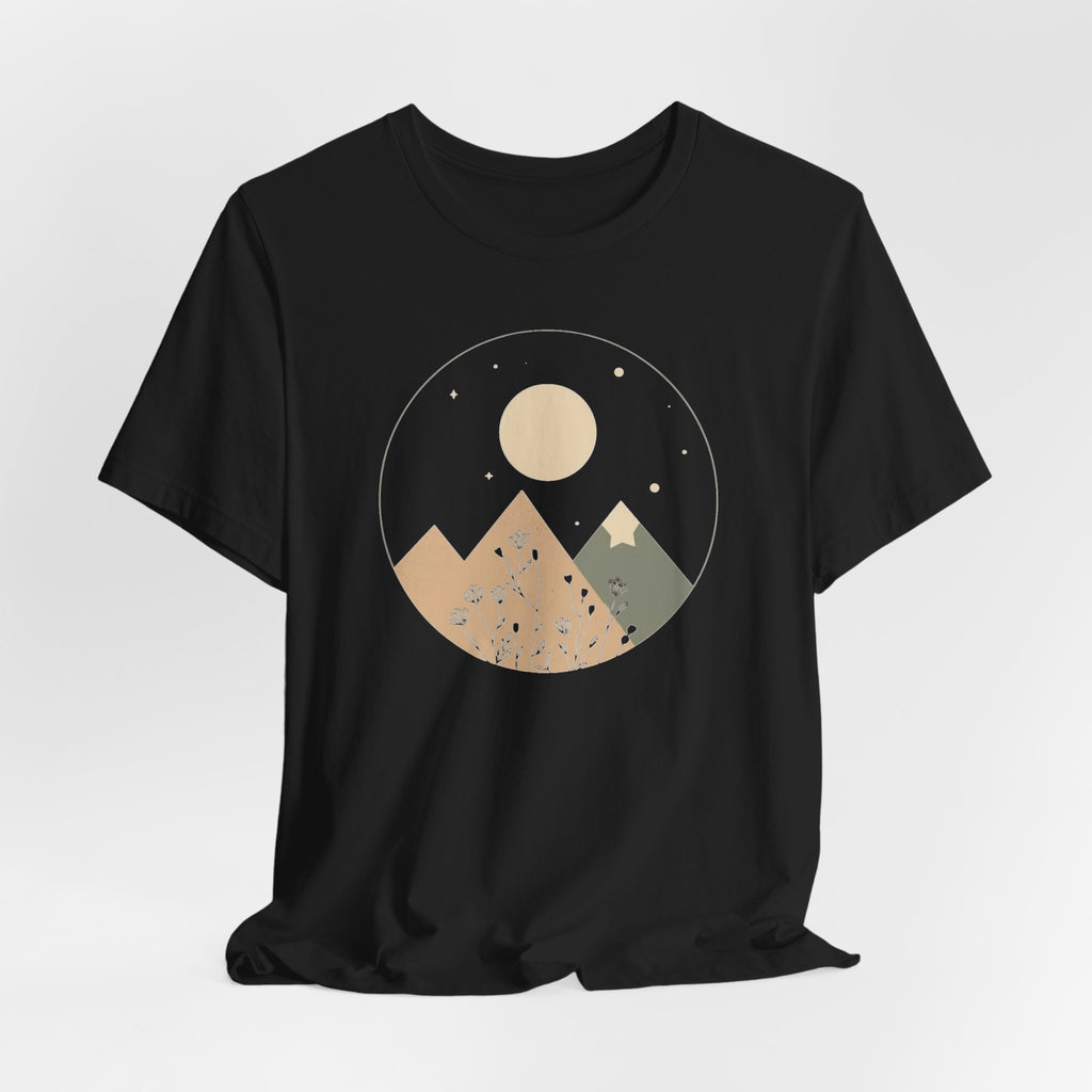 Moonlit Mountain and Flowers T-Shirt